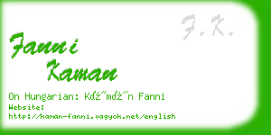 fanni kaman business card